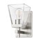 Z-Lite Lauren Wall Sconce, 1-Light, 5 In.W x 6.5 In.L x 8.5 In.H, Brushed Nickel/Clear 819-1S-BN - alternate 7